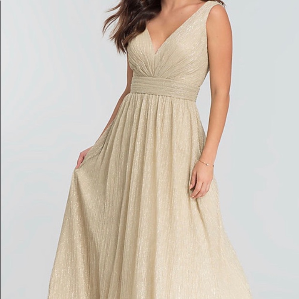 Kleinfeld bridesmaid/prom/homecoming gold dress